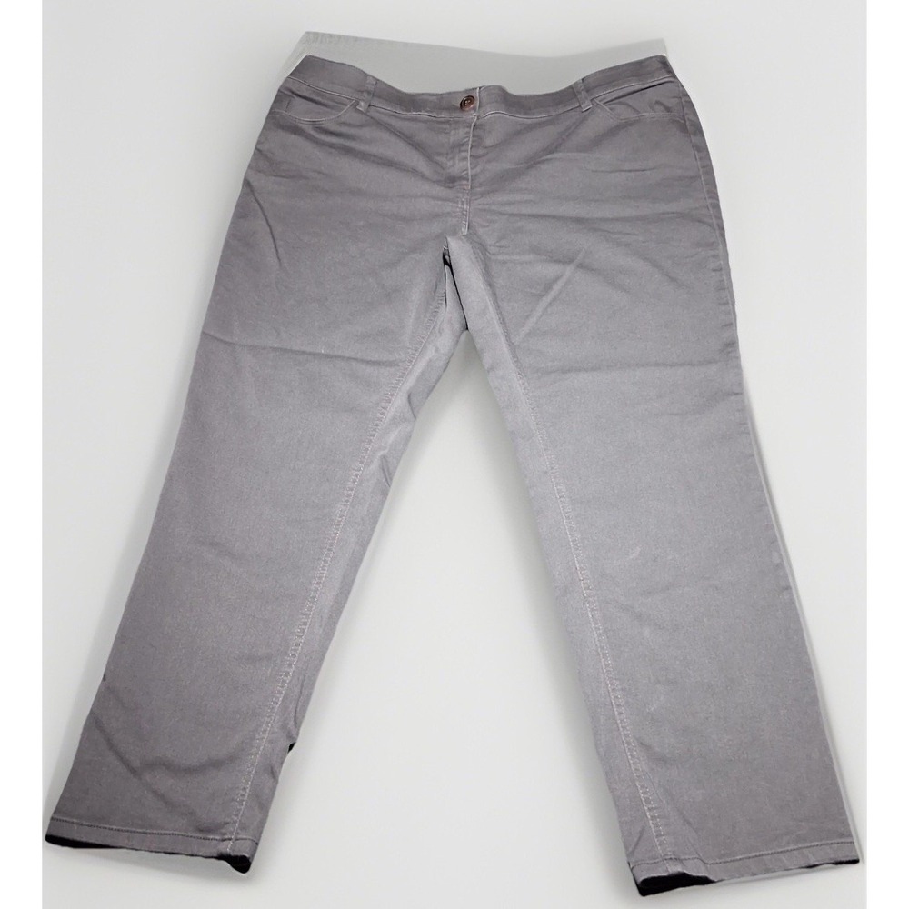 Ryan Wylde Womens Grey Straight Leg Pants Size 16W Stretch Business Casual